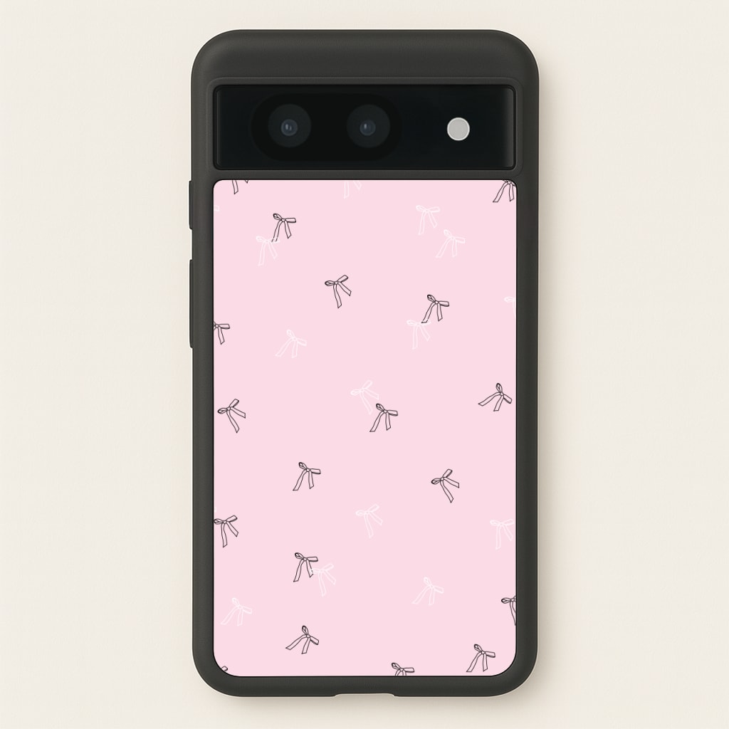Coquette Mini Bows Pattern Pink - Clean Girl Aesthetic Phone Case for Google Pixel 8a