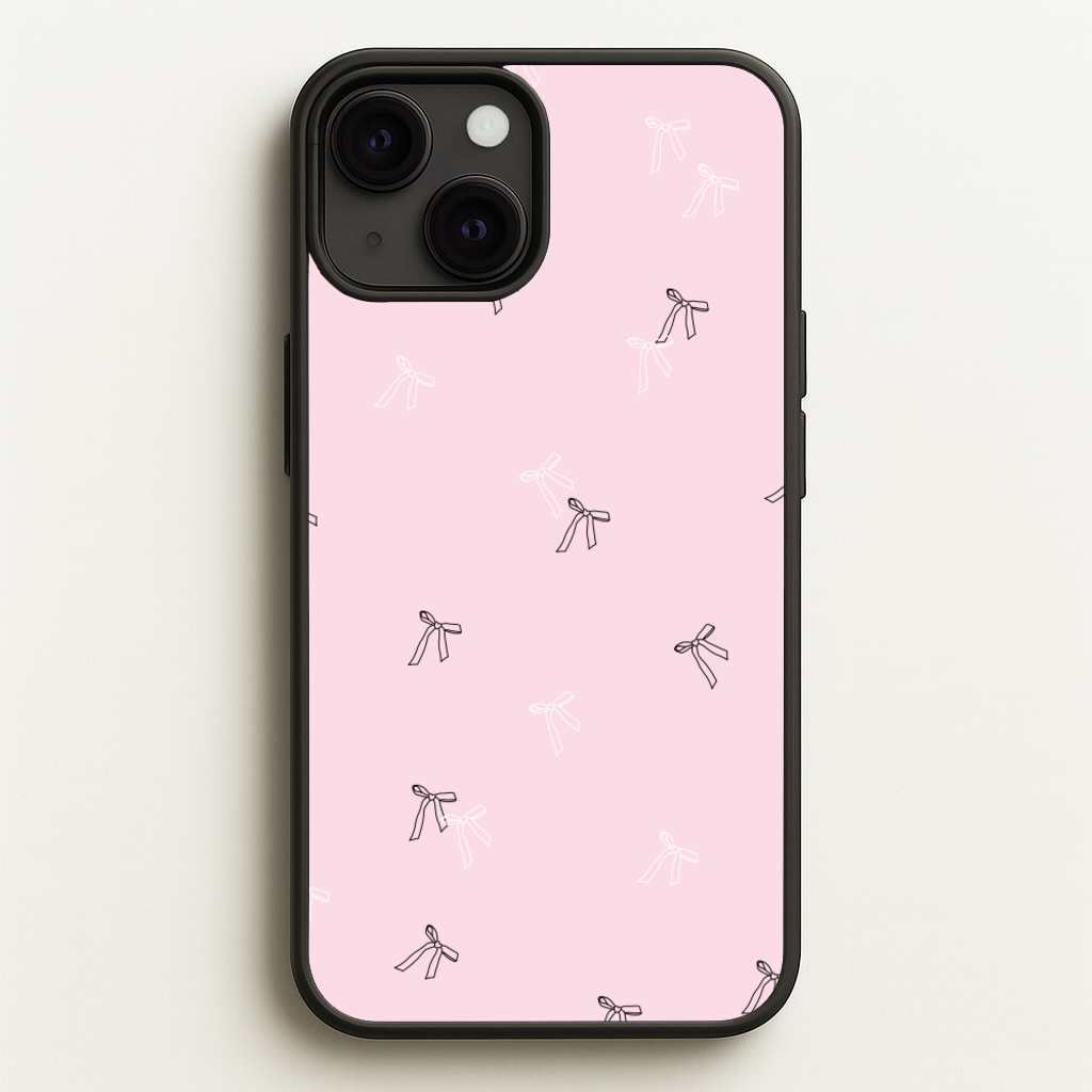 Coquette Mini Bows Pattern Pink - Clean Girl Aesthetic Phone Case for iPhone 13