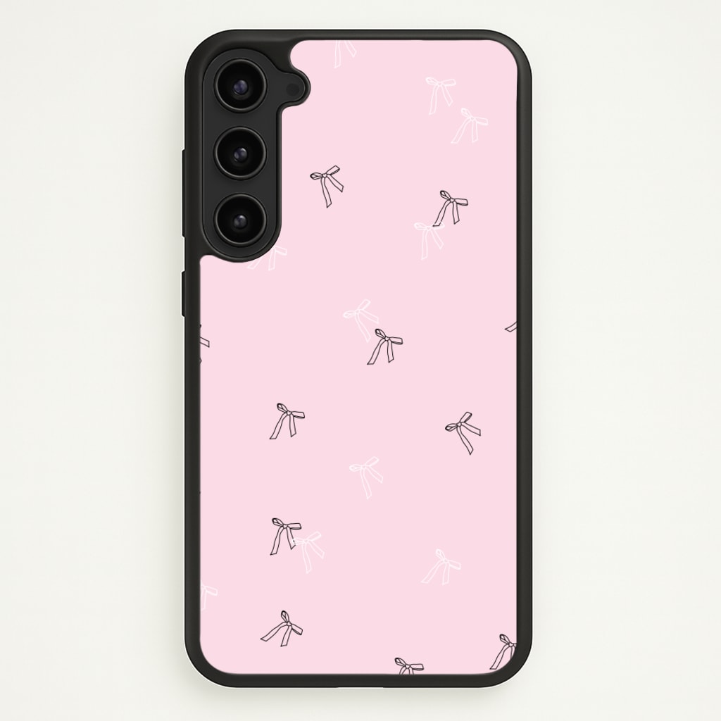 Coquette Mini Bows Pattern Pink - Clean Girl Aesthetic Phone Case for Galaxy S23