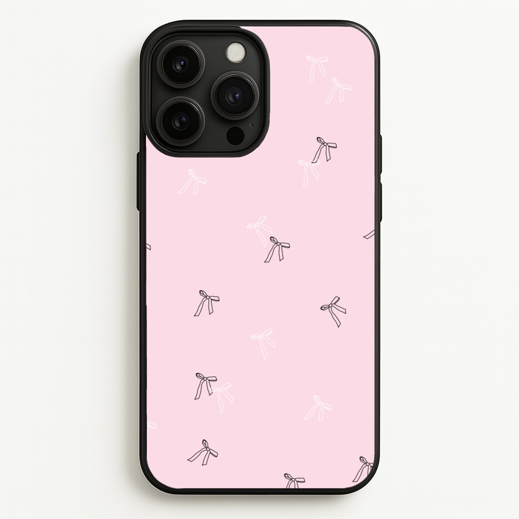 Coquette Mini Bows Pattern Pink - Clean Girl Aesthetic Phone Case for iPhone 13 Pro Max