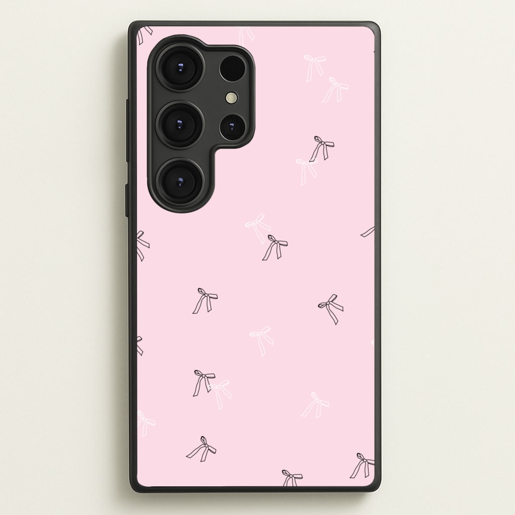 Coquette Mini Bows Pattern Pink - Clean Girl Aesthetic Phone Case for Galaxy S25 Ultra