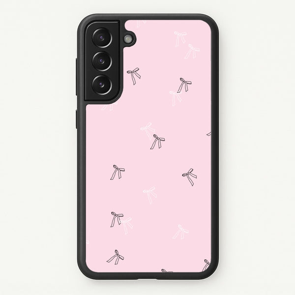 Coquette Mini Bows Pattern Pink - Clean Girl Aesthetic Phone Case for Galaxy S22 Plus