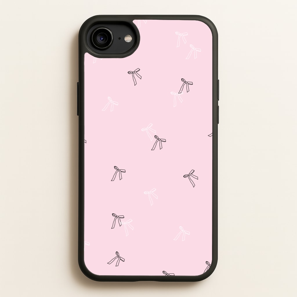 Coquette Mini Bows Pattern Pink - Clean Girl Aesthetic Phone Case for iPhone 6 / 7 / 8 / SE