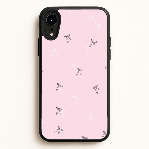 Coquette Mini Bows Pattern Pink - Clean Girl Aesthetic Phone Case for iPhone XR