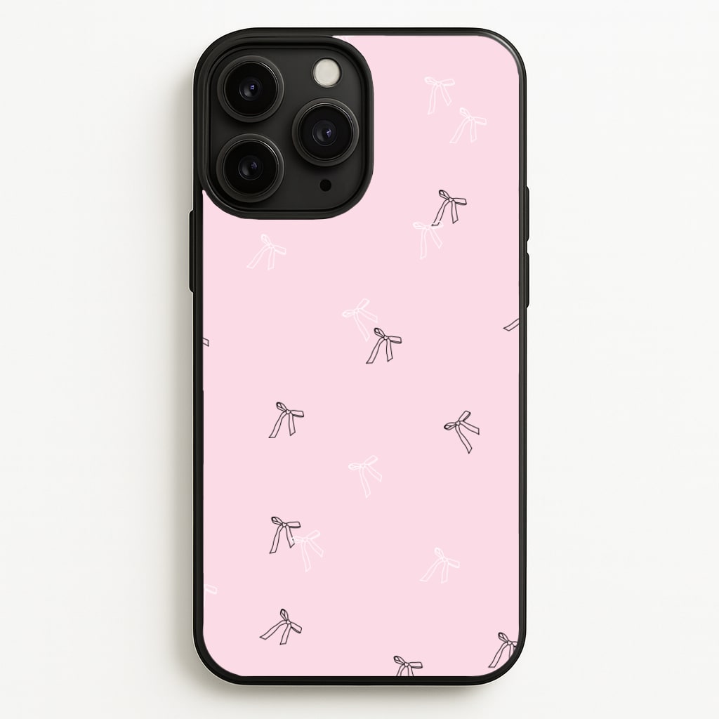 Coquette Mini Bows Pattern Pink - Clean Girl Aesthetic Phone Case for iPhone 11 Pro