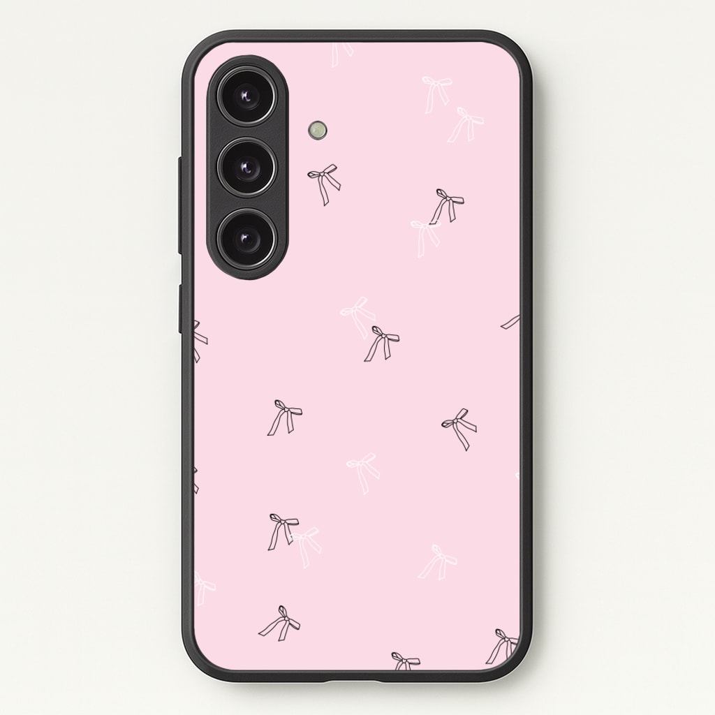 Coquette Mini Bows Pattern Pink - Clean Girl Aesthetic Phone Case for Galaxy S24