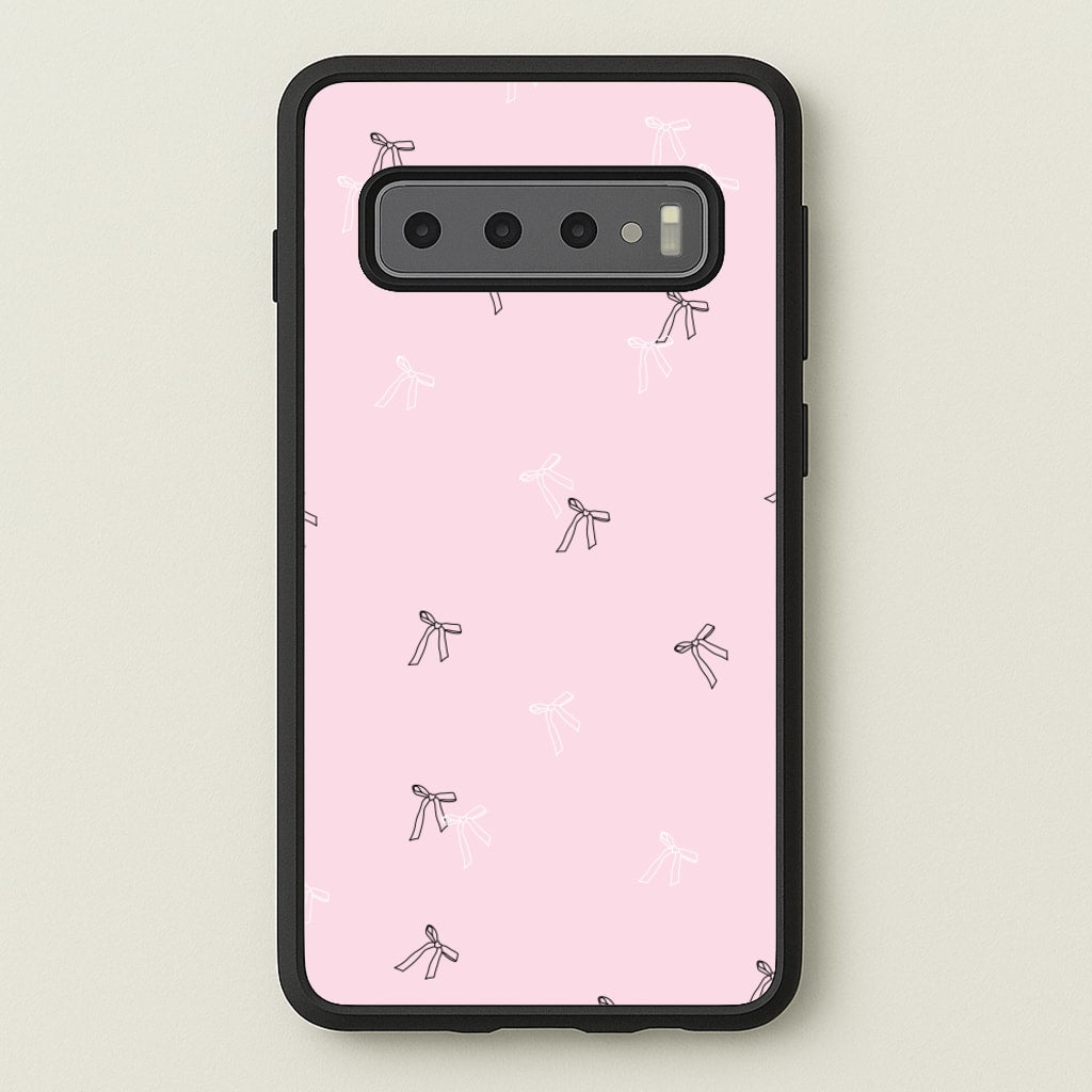 Coquette Mini Bows Pattern Pink - Clean Girl Aesthetic Phone Case for Galaxy S10 Plus