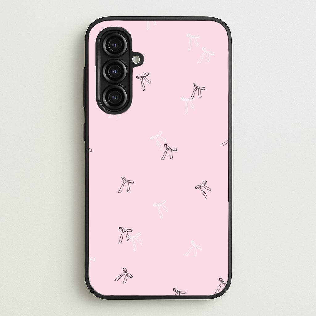 Coquette Mini Bows Pattern Pink - Clean Girl Aesthetic Phone Case for Galaxy A16