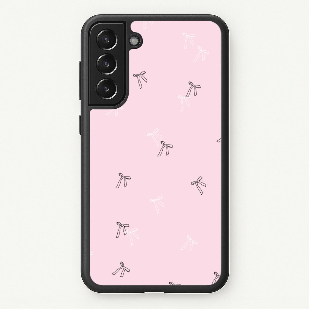 Coquette Mini Bows Pattern Pink - Clean Girl Aesthetic Phone Case for Galaxy S22