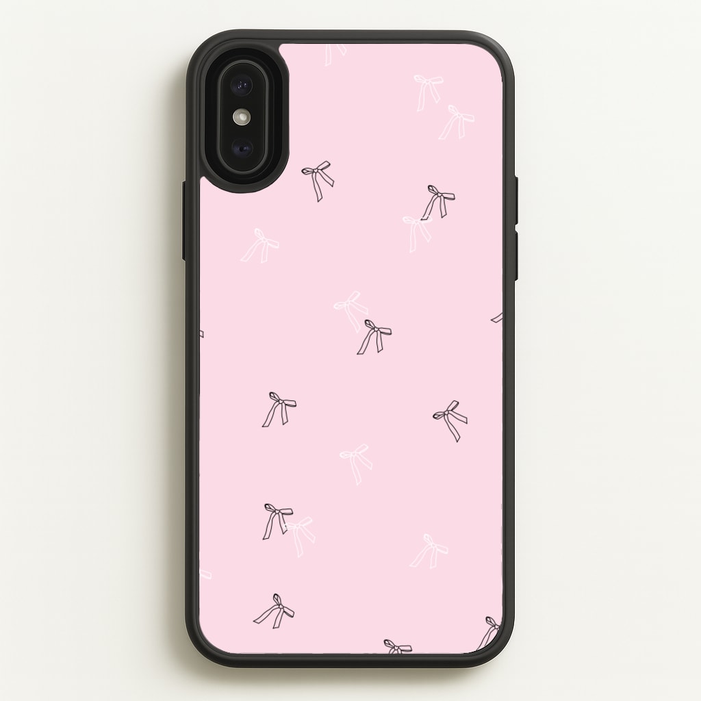 Coquette Mini Bows Pattern Pink - Clean Girl Aesthetic Phone Case for iPhone XS Max