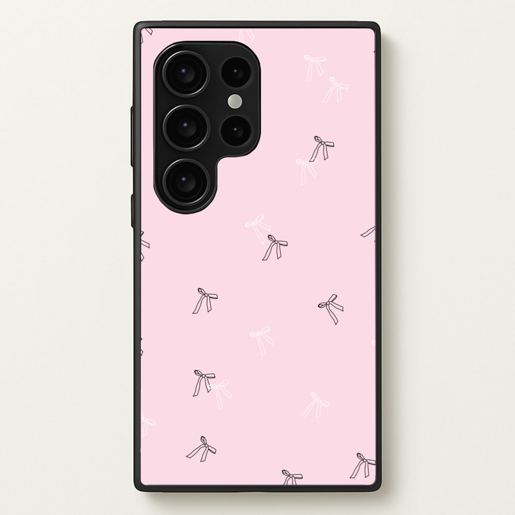Coquette Mini Bows Pattern Pink - Clean Girl Aesthetic Phone Case for Galaxy S24 Ultra