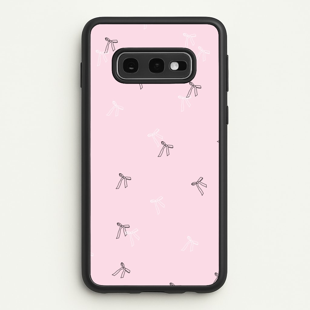 Coquette Mini Bows Pattern Pink - Clean Girl Aesthetic Phone Case for Galaxy S10e