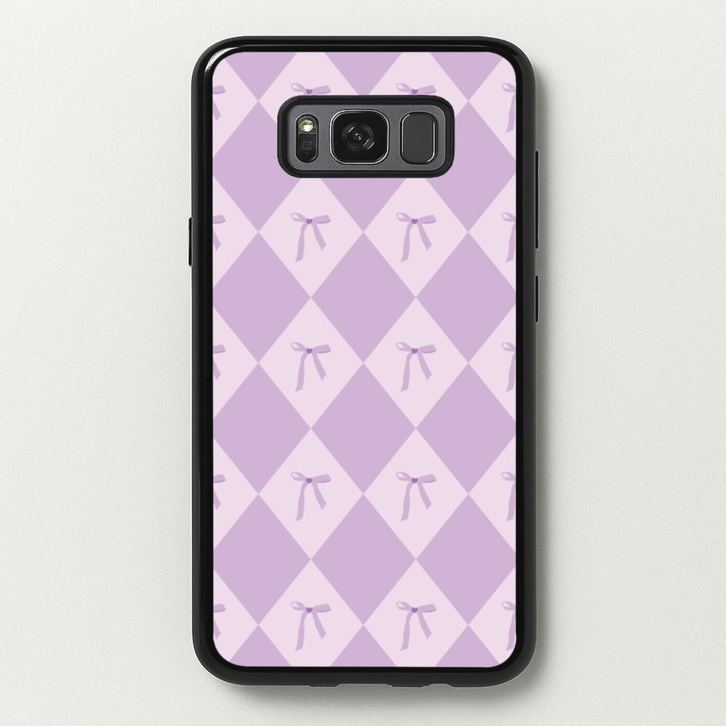 Purple Argyle Coquette Pattern - Clean Girl Aesthetic Phone Case for Galaxy S8 Plus