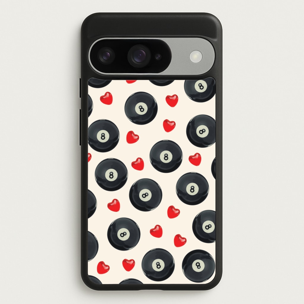 8-Balls And Hearts Pattern Phone Case for Google Pixel 10 / 10 Pro