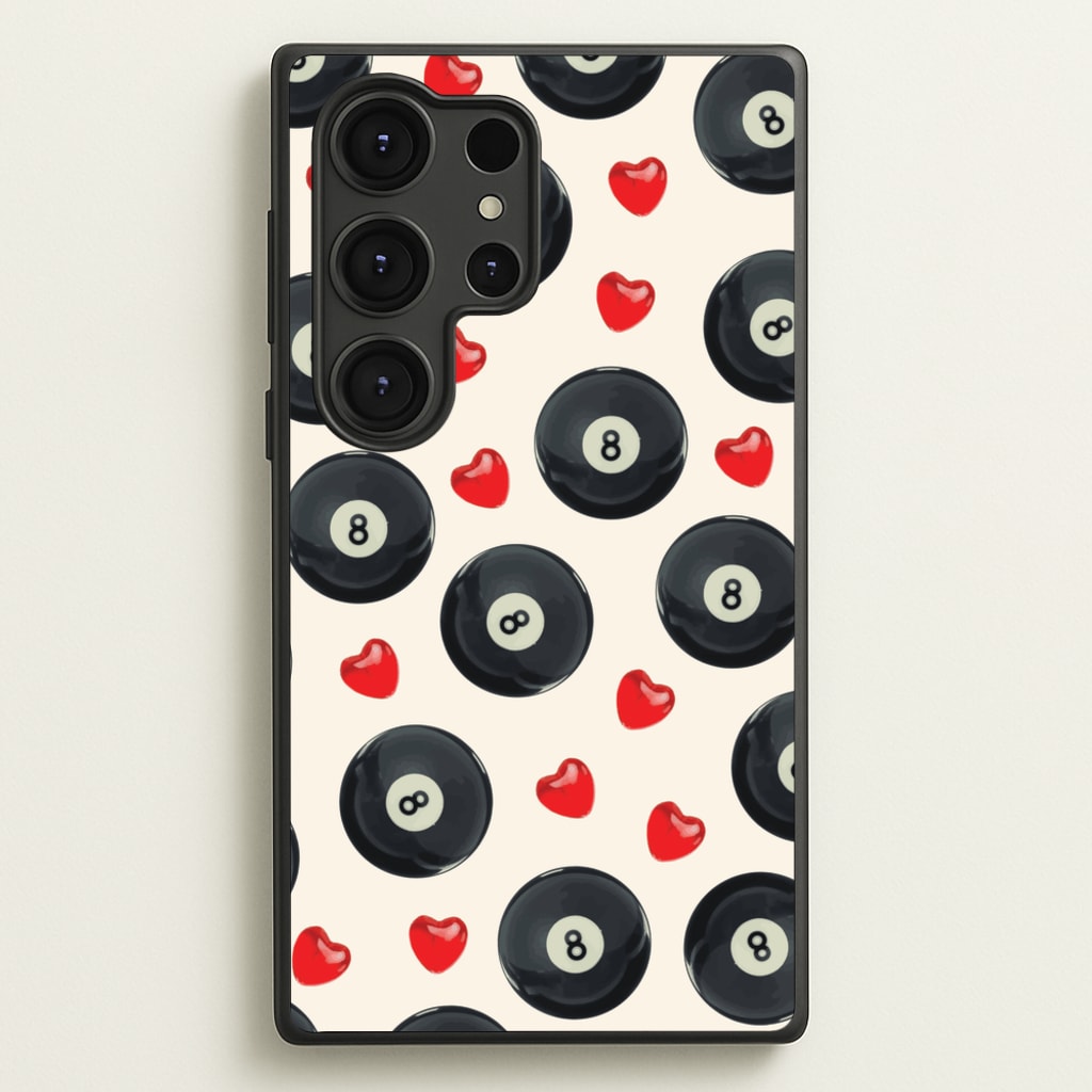 8-Balls And Hearts Pattern - Clean Girl Aesthetic Phone Case for Galaxy S25 Ultra