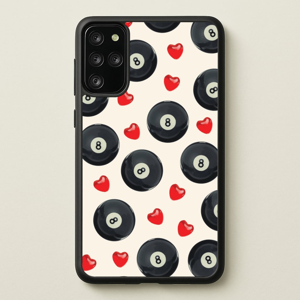 8-Balls And Hearts Pattern - Clean Girl Aesthetic Phone Case for Galaxy S20 Plus
