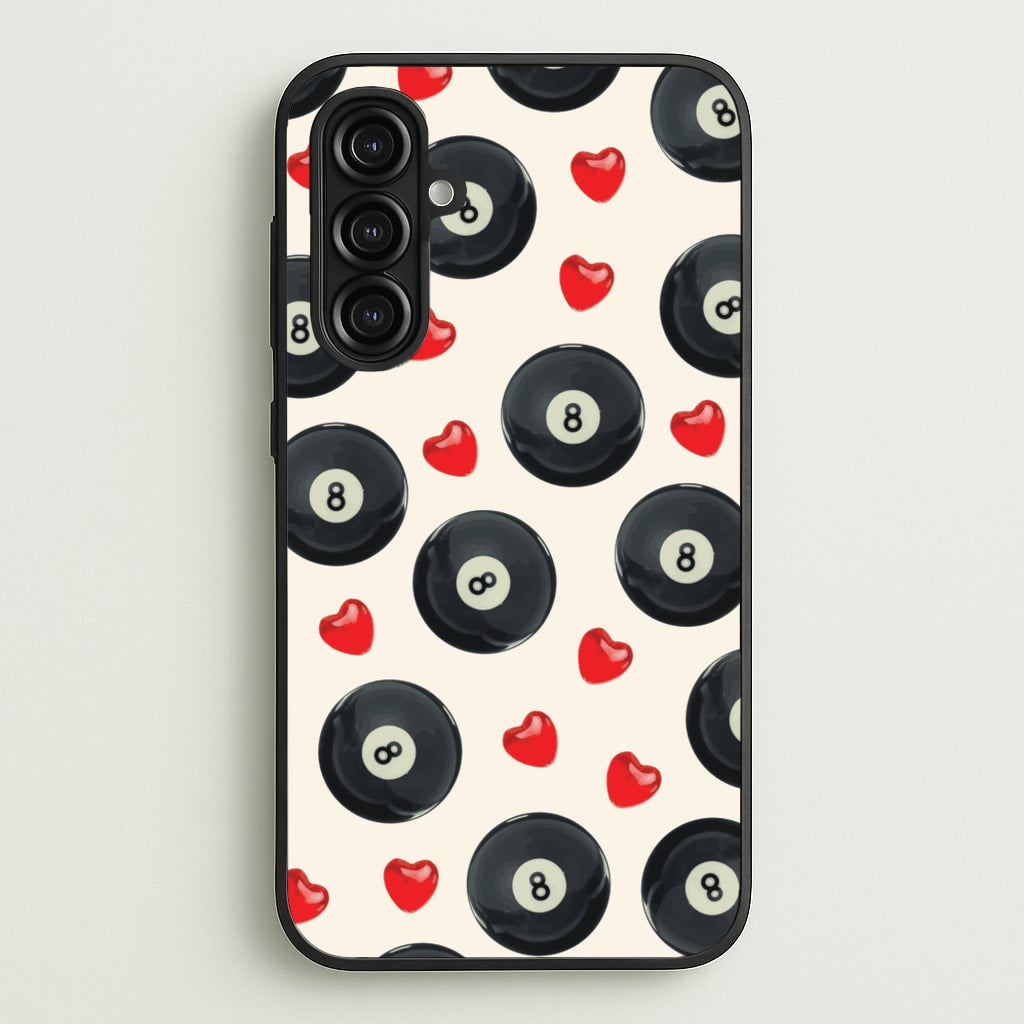 8-Balls And Hearts Pattern - Clean Girl Aesthetic Phone Case for Galaxy A16