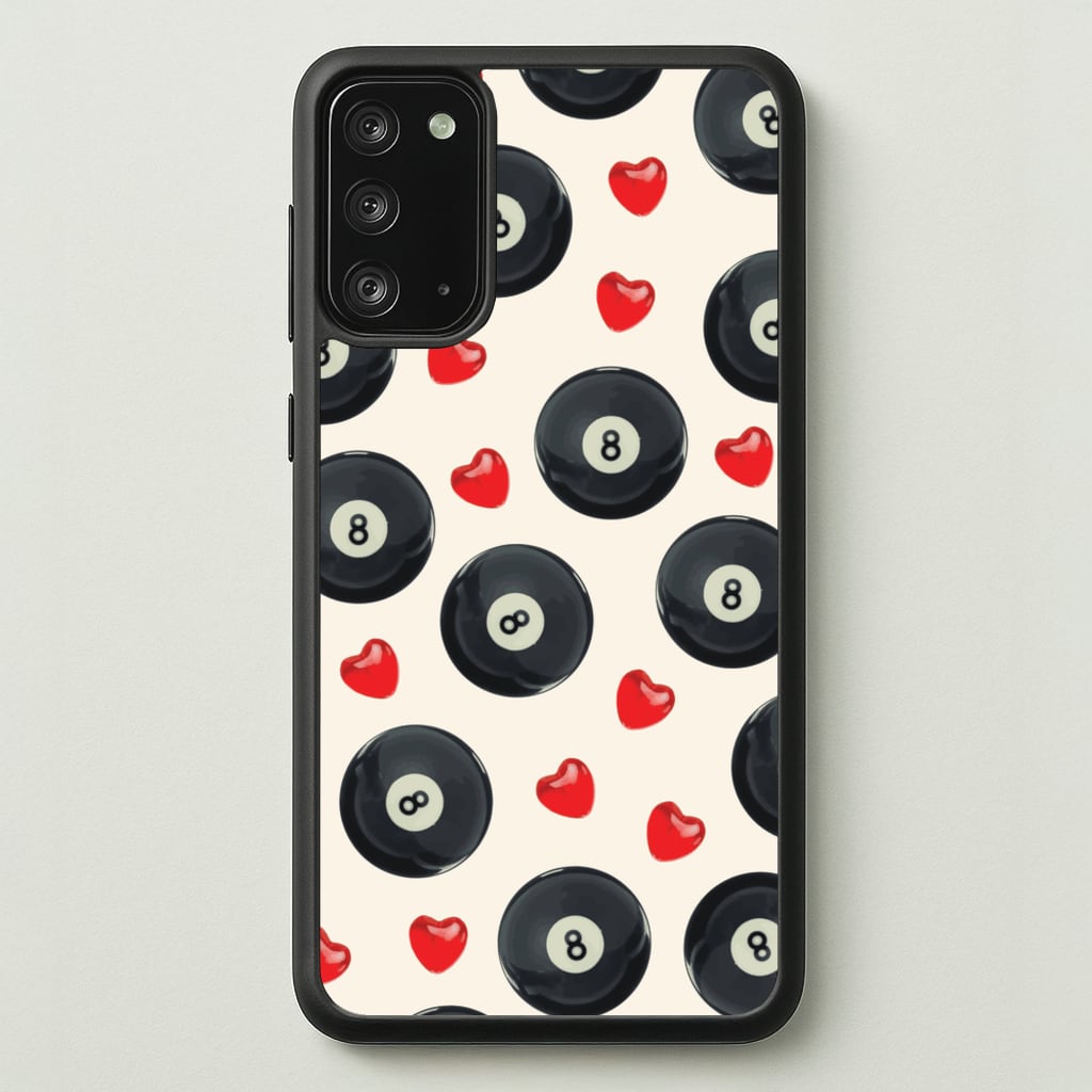 8-Balls And Hearts Pattern - Clean Girl Aesthetic Phone Case for Galaxy Note 20
