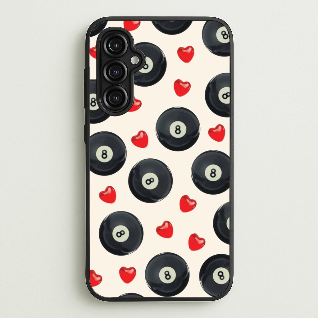 8-Balls And Hearts Pattern - Clean Girl Aesthetic Phone Case for Galaxy A14