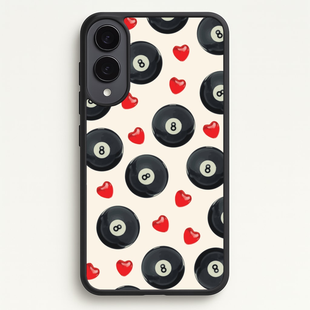 8-Balls And Hearts Pattern - Clean Girl Aesthetic Phone Case for Galaxy S25 Edge