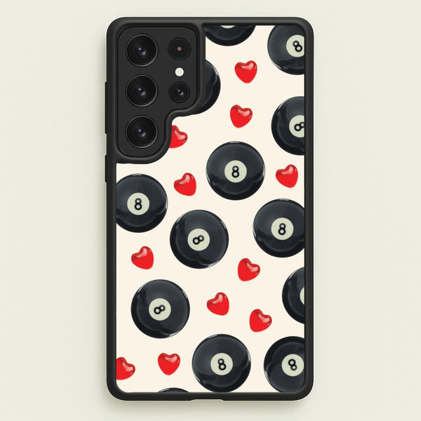 8-Balls And Hearts Pattern - Clean Girl Aesthetic Phone Case for Galaxy S23 Ultra