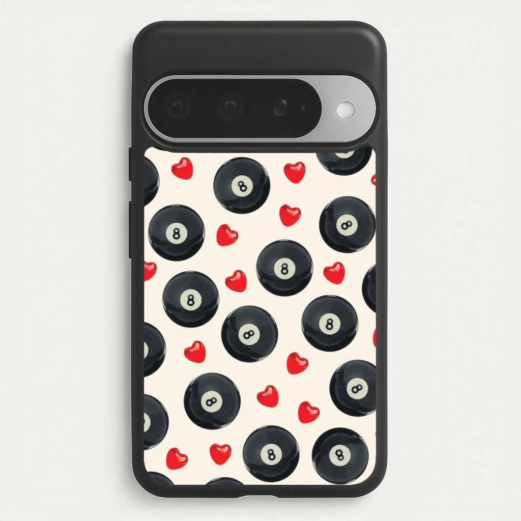 8-Balls And Hearts Pattern Phone Case for Google Pixel 10 Pro XL
