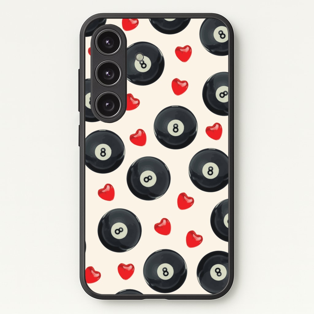 8-Balls And Hearts Pattern - Clean Girl Aesthetic Phone Case for Galaxy S25 Plus
