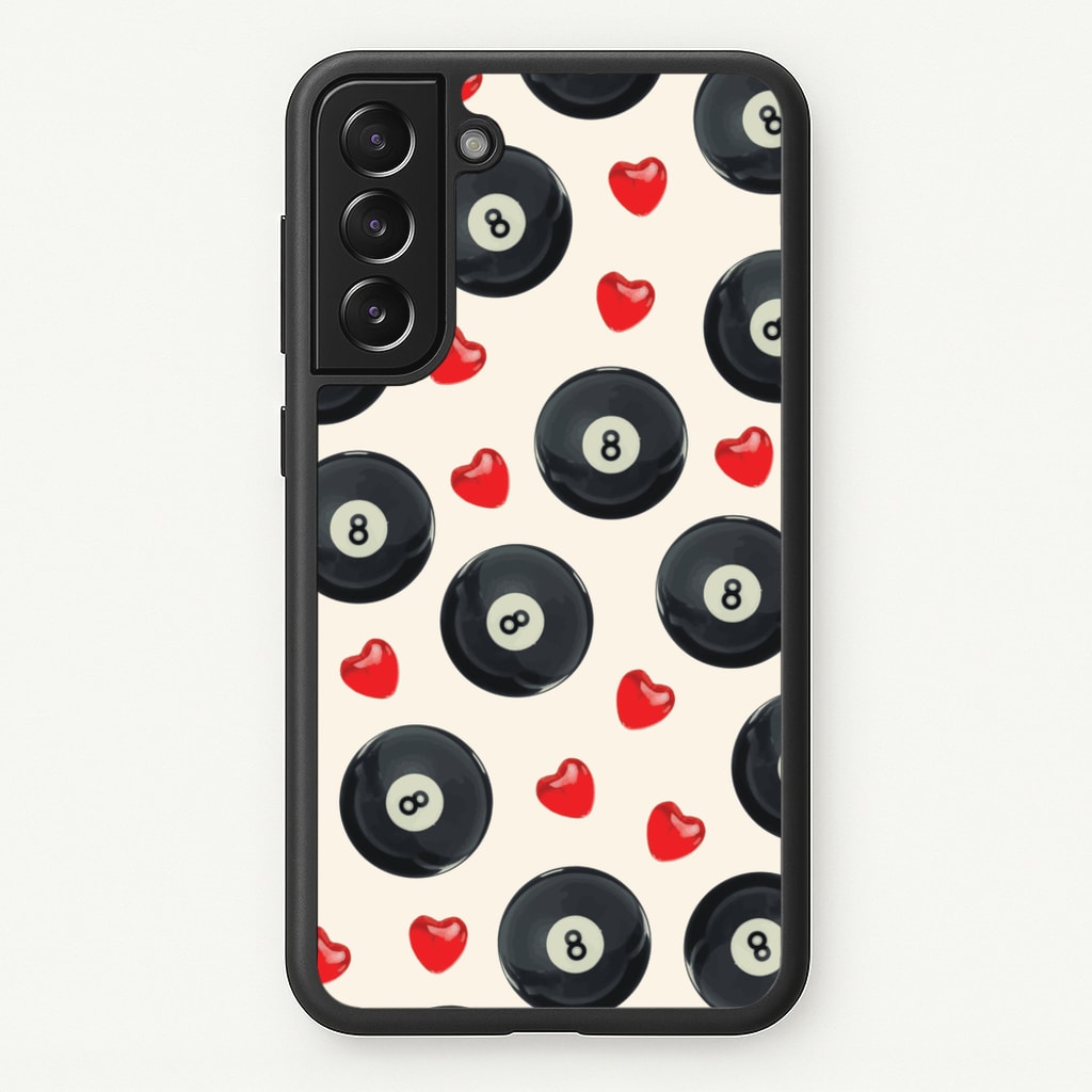 8-Balls And Hearts Pattern - Clean Girl Aesthetic Phone Case for Galaxy S21 Plus