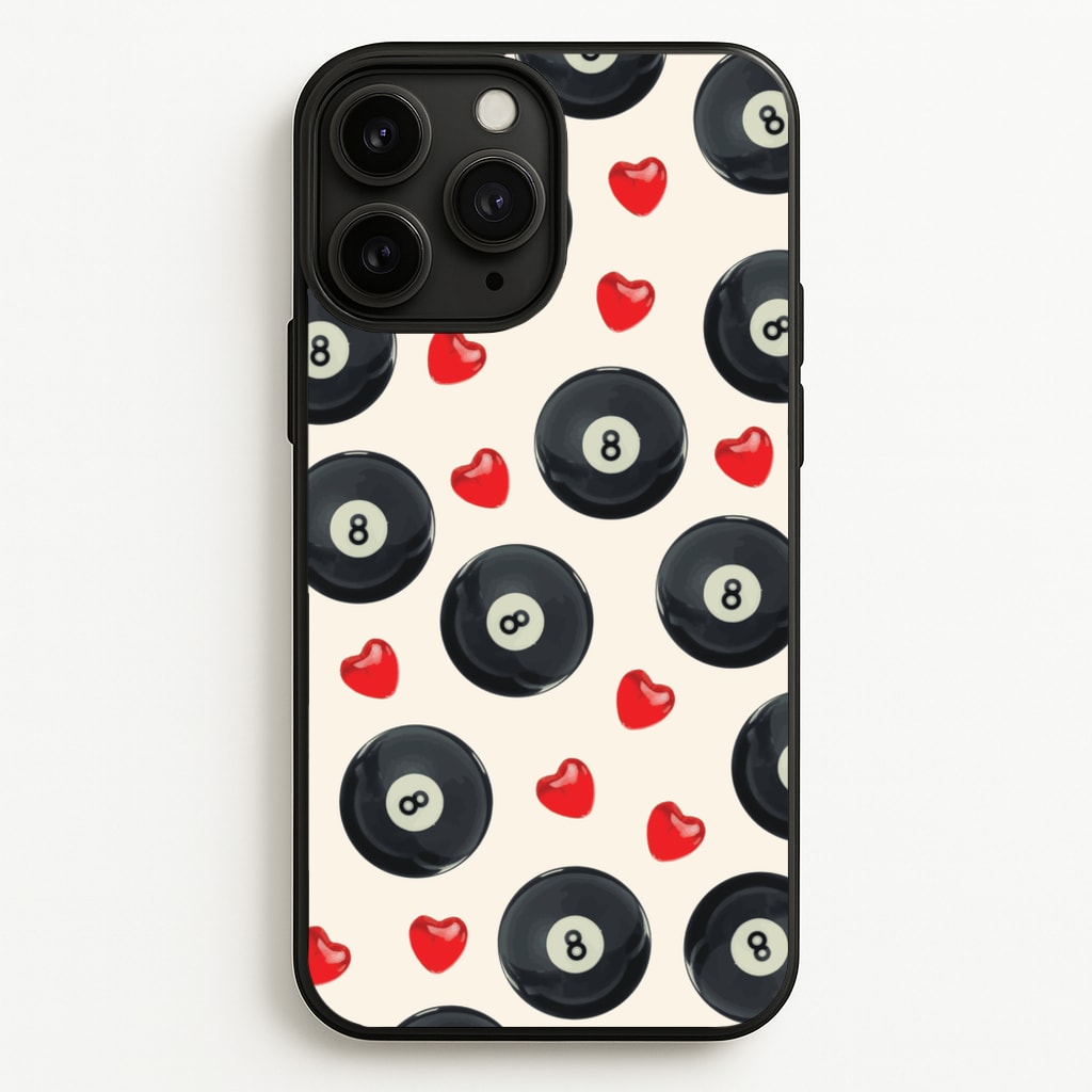 8-Balls And Hearts Pattern - Clean Girl Aesthetic Phone Case for iPhone 11 Pro Max