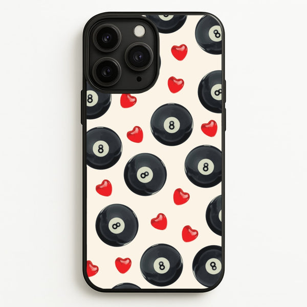 8-Balls And Hearts Pattern - Clean Girl Aesthetic Phone Case for iPhone 11 Pro Max