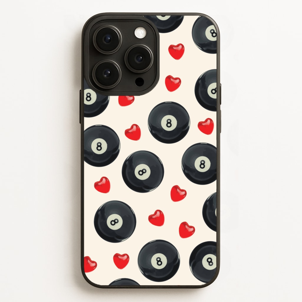 8-Balls And Hearts Pattern - Clean Girl Aesthetic Phone Case for iPhone 12 Pro Max