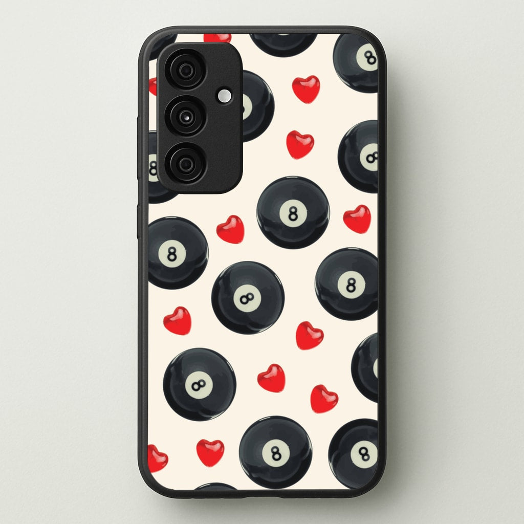 8-Balls And Hearts Pattern - Clean Girl Aesthetic Phone Case for Galaxy A35