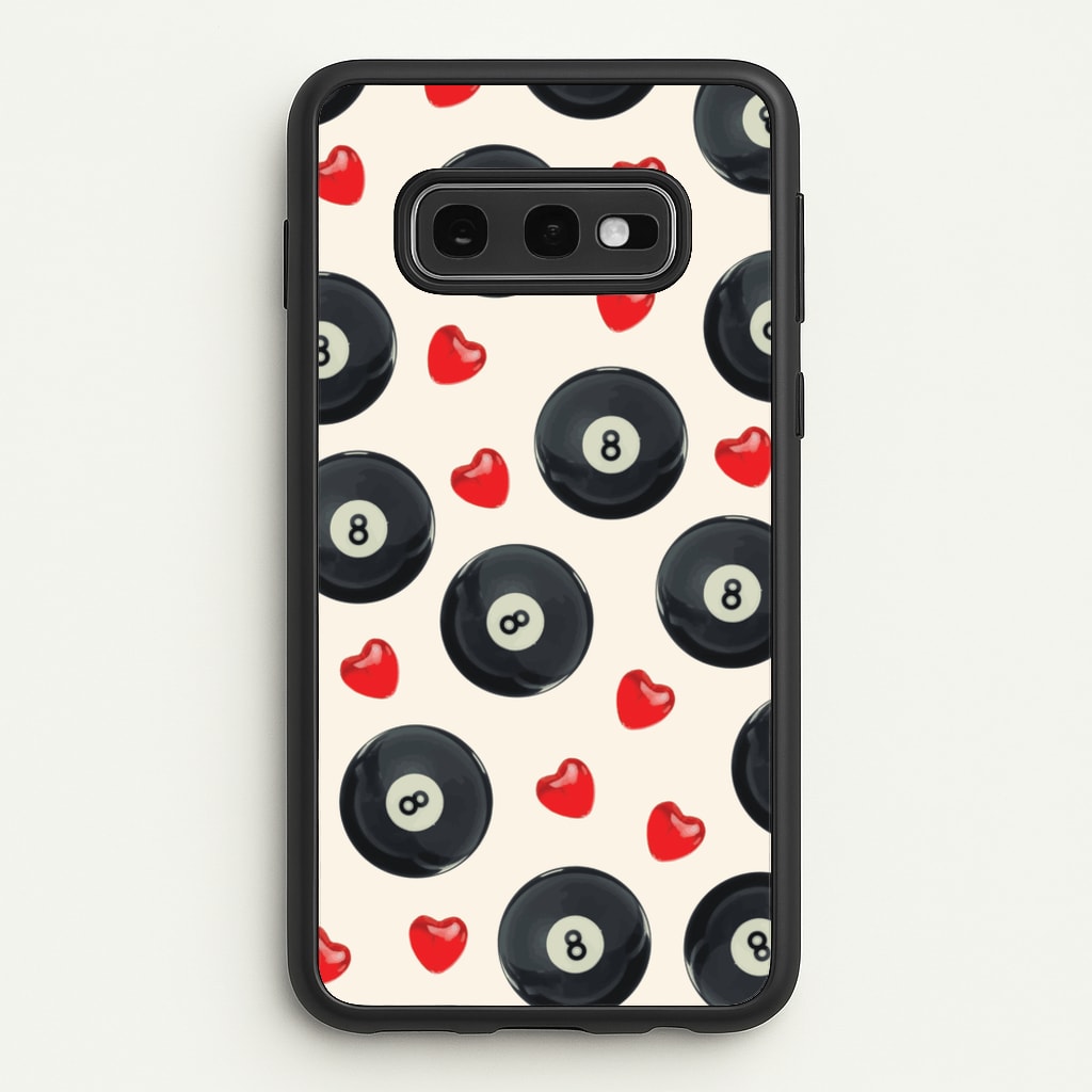 8-Balls And Hearts Pattern - Clean Girl Aesthetic Phone Case for Galaxy S10e