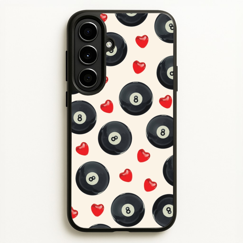 8-Balls And Hearts Pattern - Clean Girl Aesthetic Phone Case for Galaxy A56