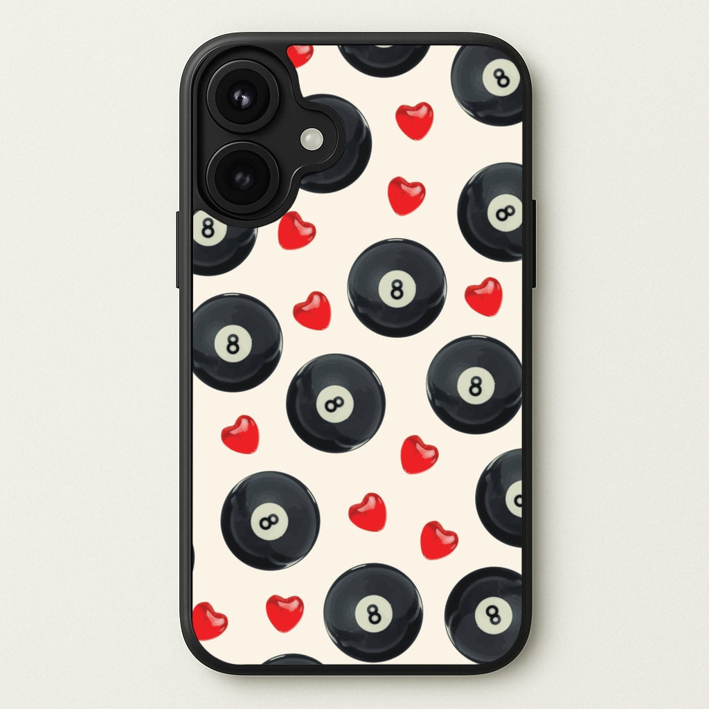 8-Balls And Hearts Pattern Phone Case for iPhone 17