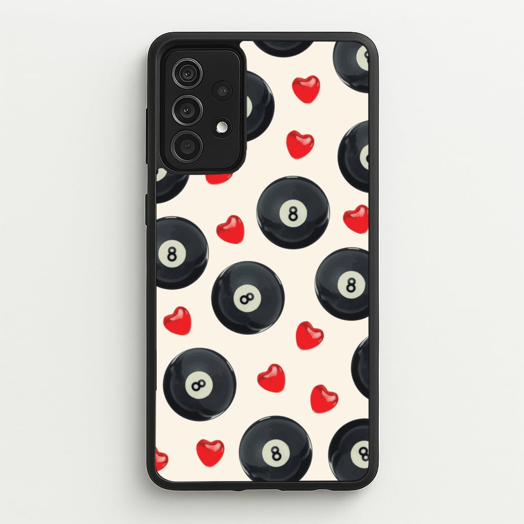 8-Balls And Hearts Pattern - Clean Girl Aesthetic Phone Case for Galaxy A52 / A52s
