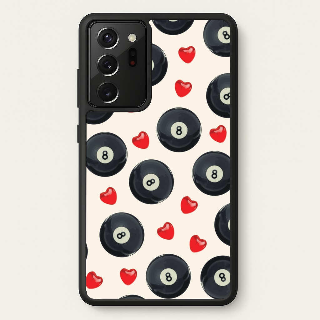 8-Balls And Hearts Pattern - Clean Girl Aesthetic Phone Case for Galaxy Note 20 Ultra