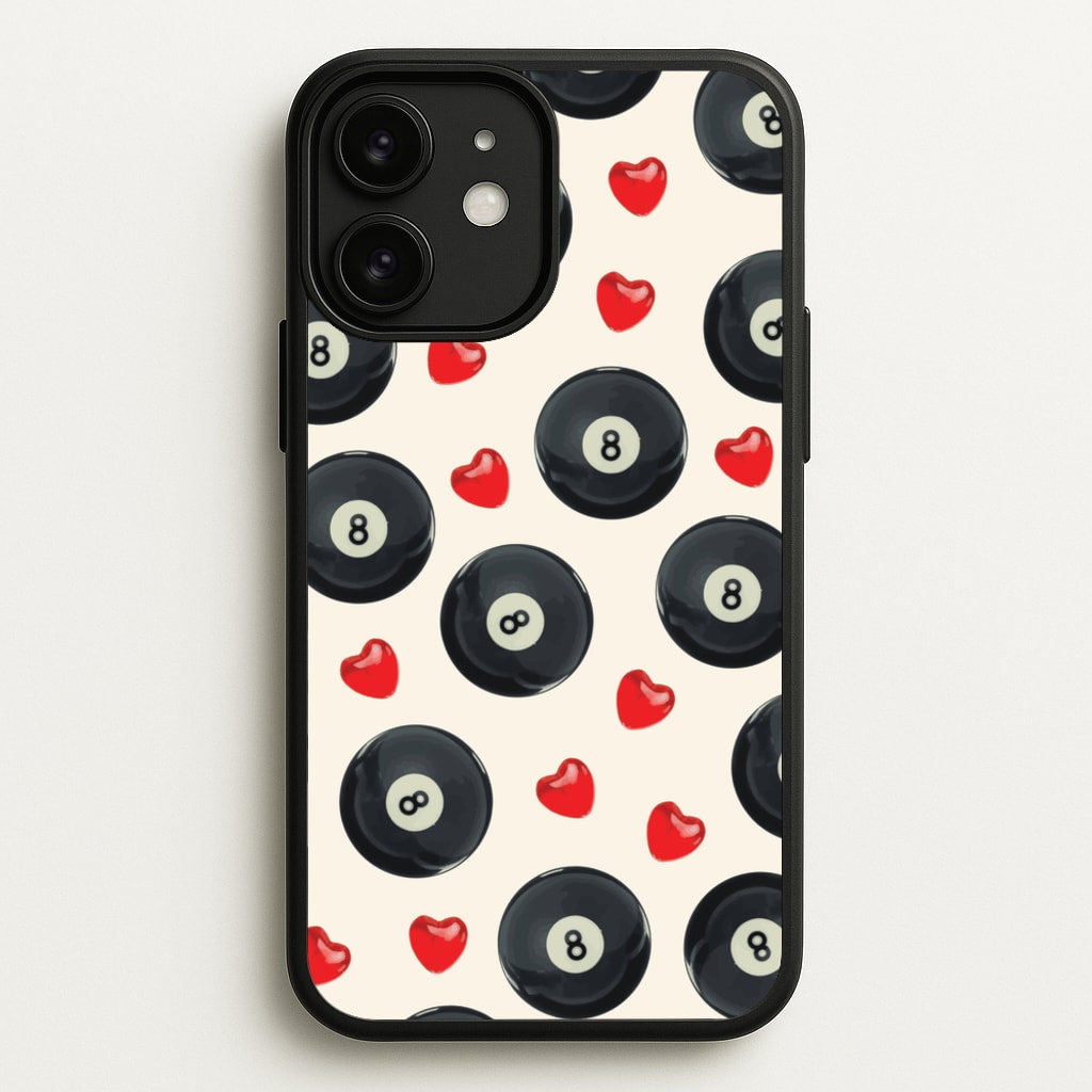 8-Balls And Hearts Pattern - Clean Girl Aesthetic Phone Case for iPhone 11