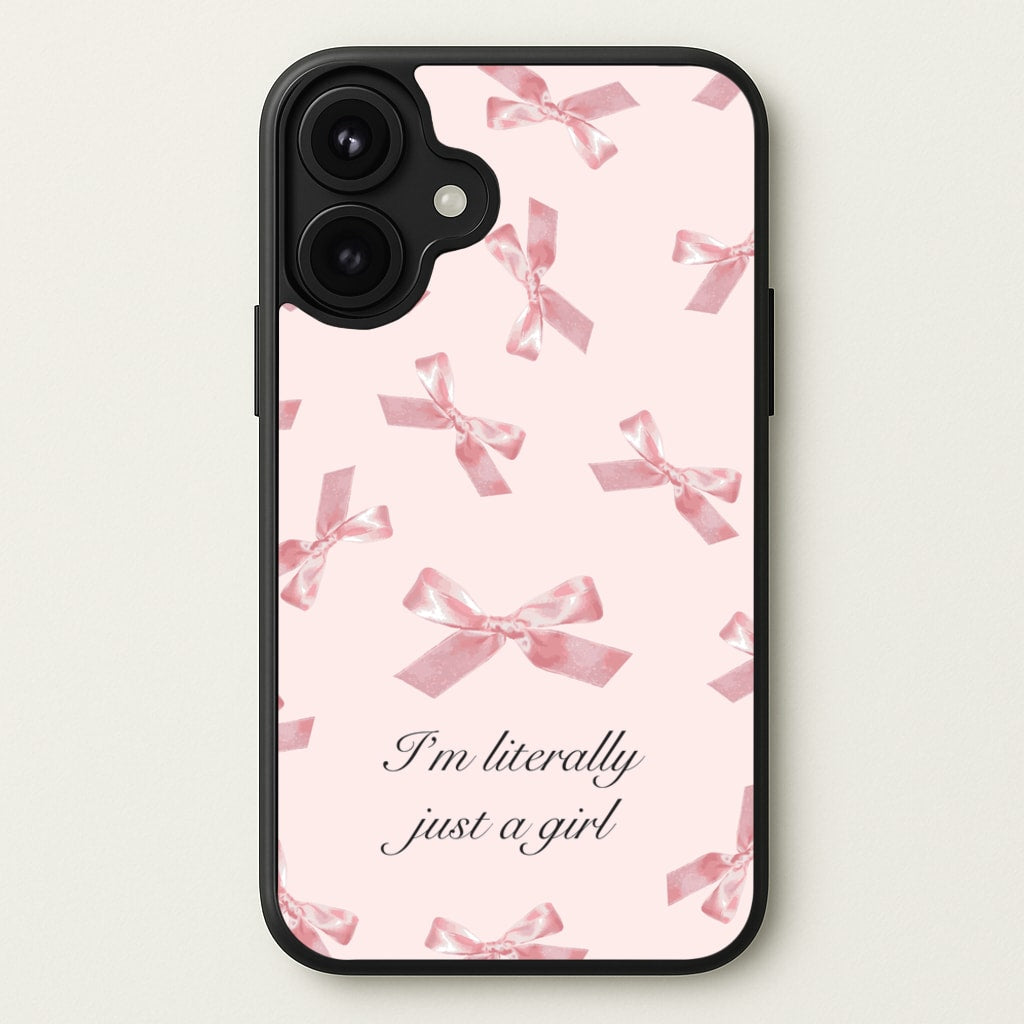 I'm Literally Just A Girl Bows Pattern Phone Case for iPhone 17