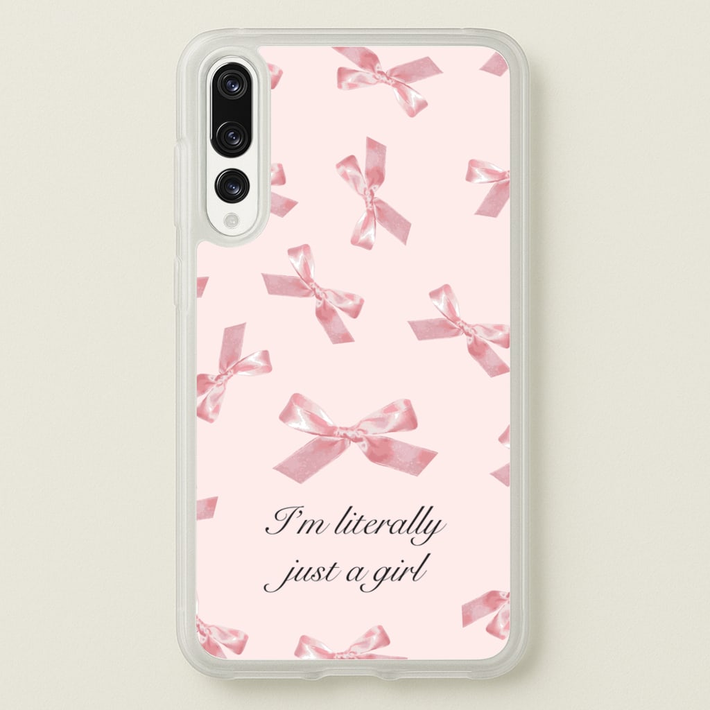 I'm Literally Just A Girl Bows Pattern - Clean Girl Aesthetic Phone Case for Huawei P20 Pro