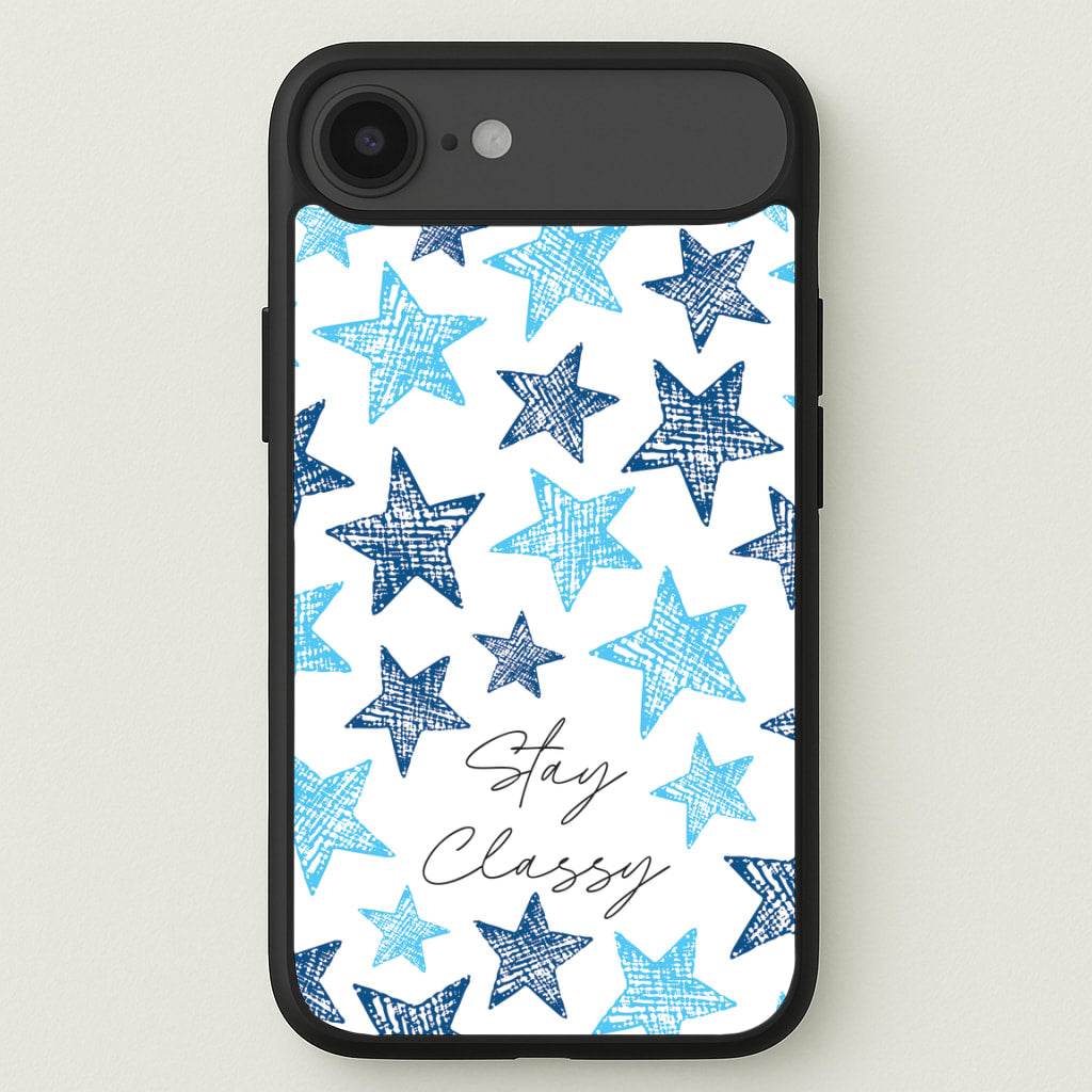 Stay Classy Blue Stars Pattern Phone Case for iPhone 17 Air