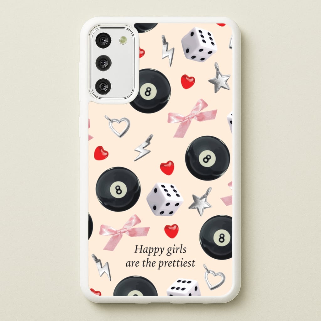 Happy Girls Are The Prettiest Pattern - Clean Girl Aesthetic Phone Case for Galaxy S20