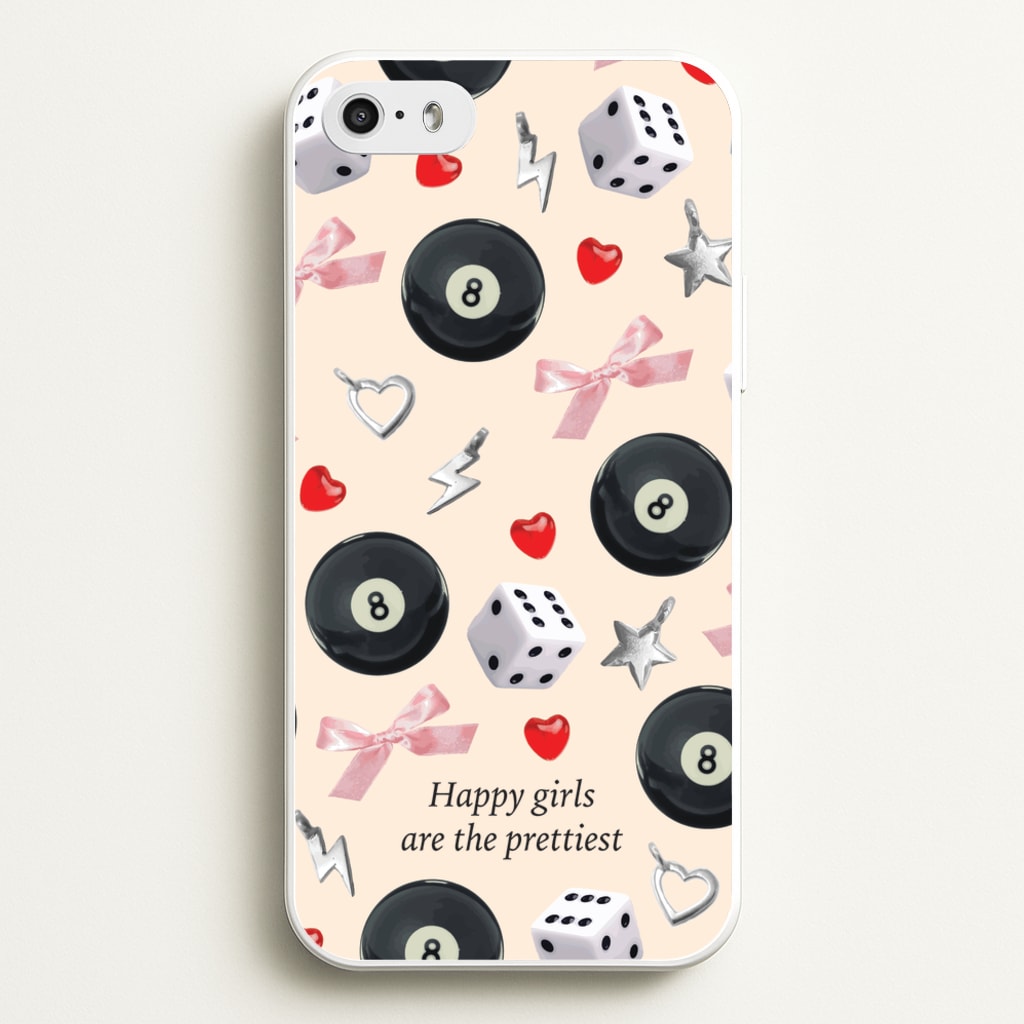 Happy Girls Are The Prettiest Pattern - Clean Girl Aesthetic Phone Case for iPhone 5 / 5s / SE 2016