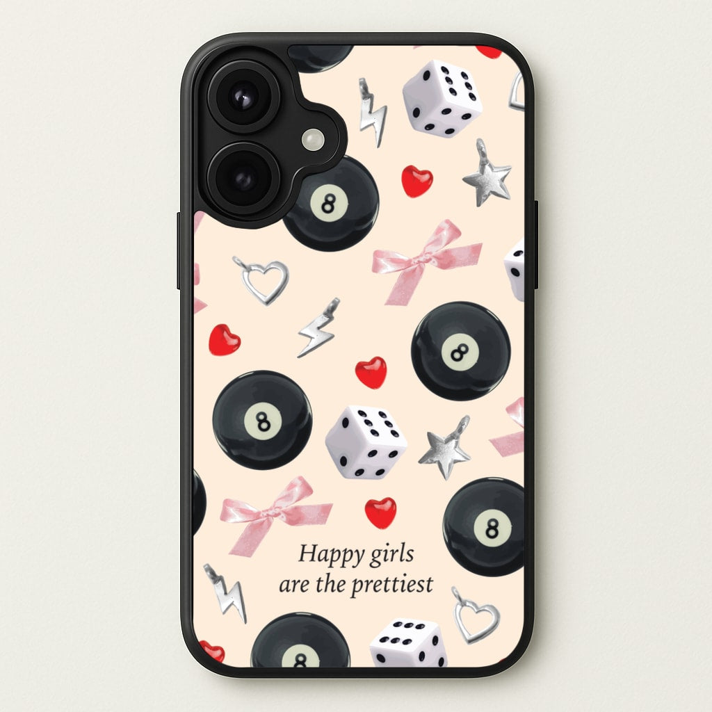 Happy Girls Are The Prettiest Pattern Phone Case for iPhone 17