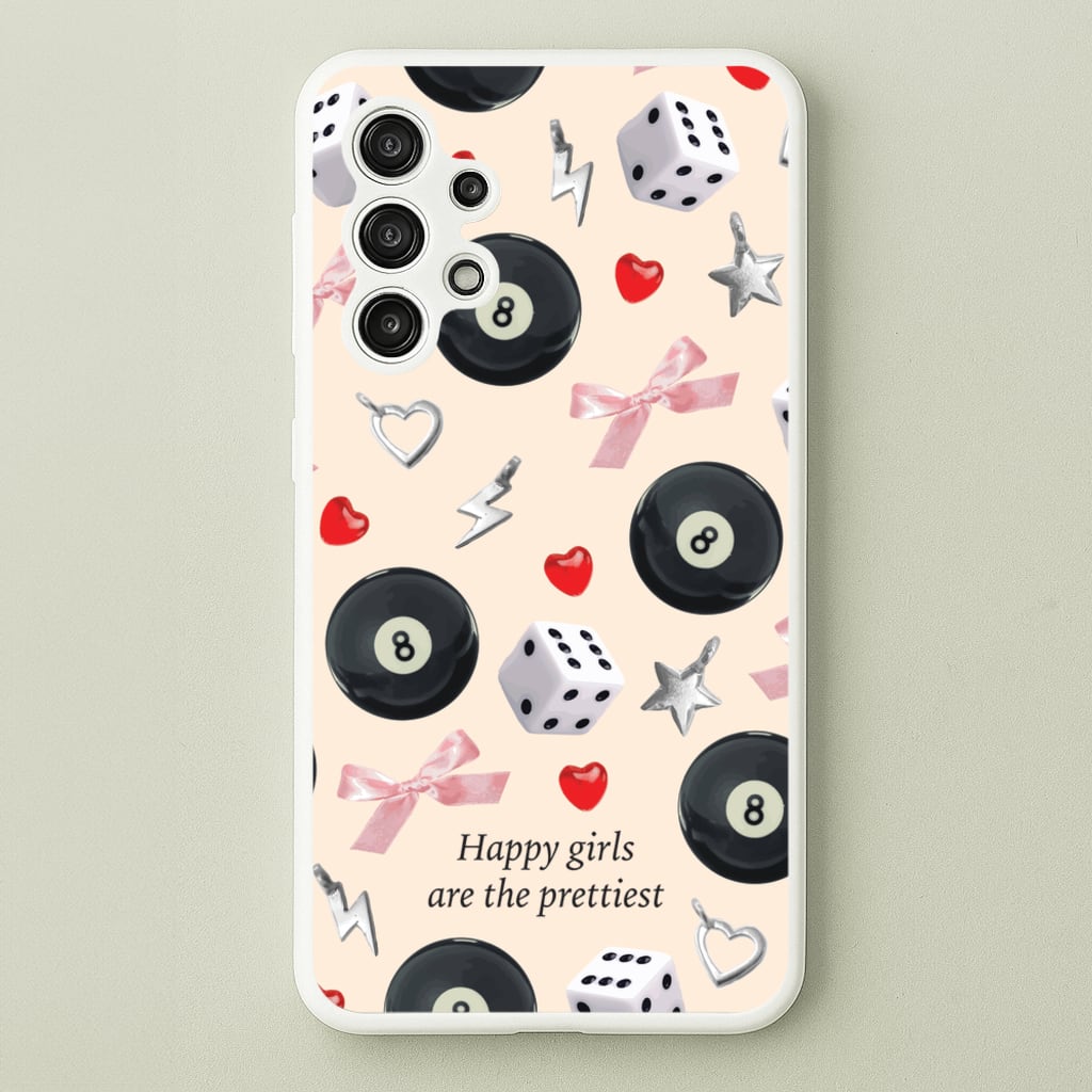 Happy Girls Are The Prettiest Pattern - Clean Girl Aesthetic Phone Case for Galaxy A13
