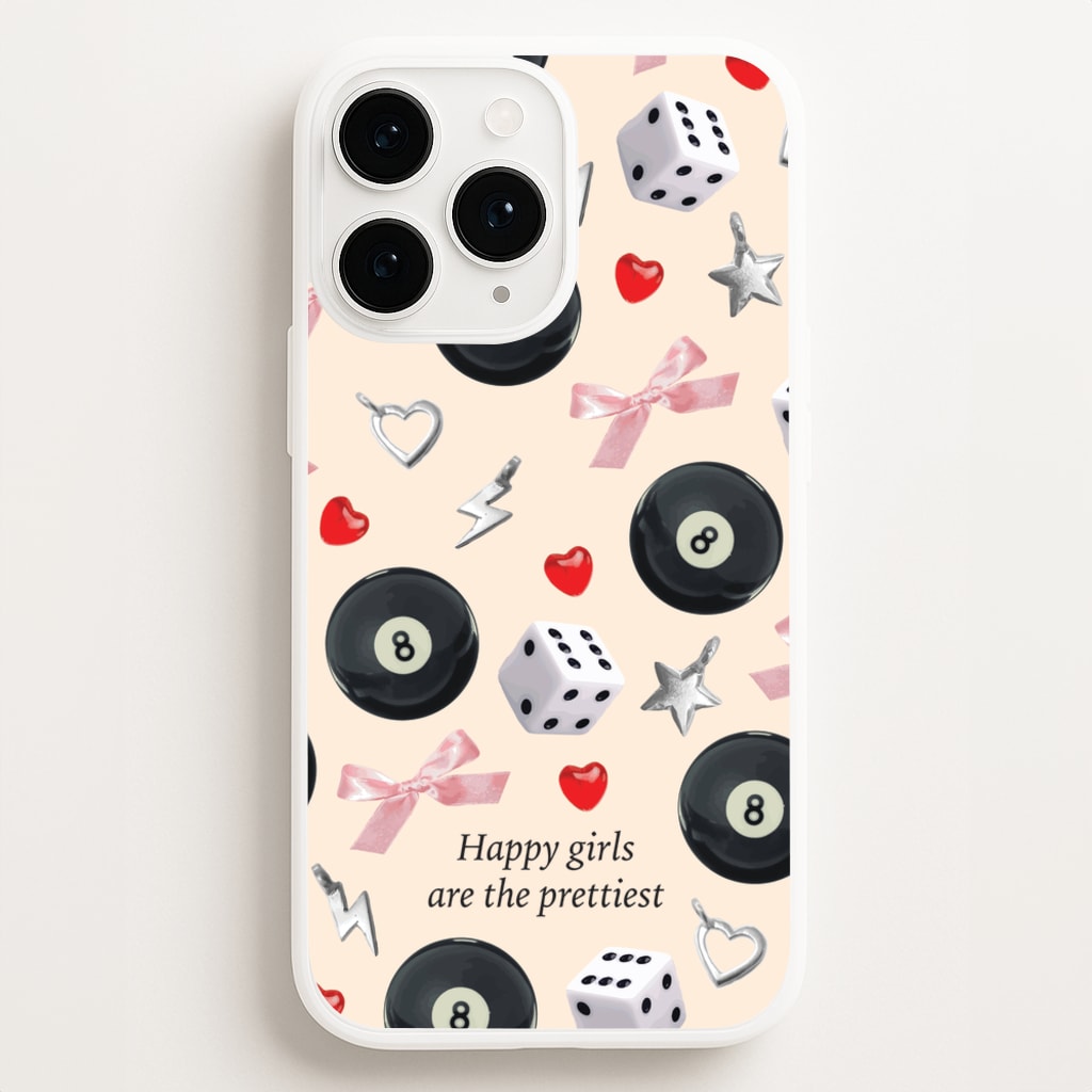 Happy Girls Are The Prettiest Pattern - Clean Girl Aesthetic Phone Case for iPhone 12 Pro Max