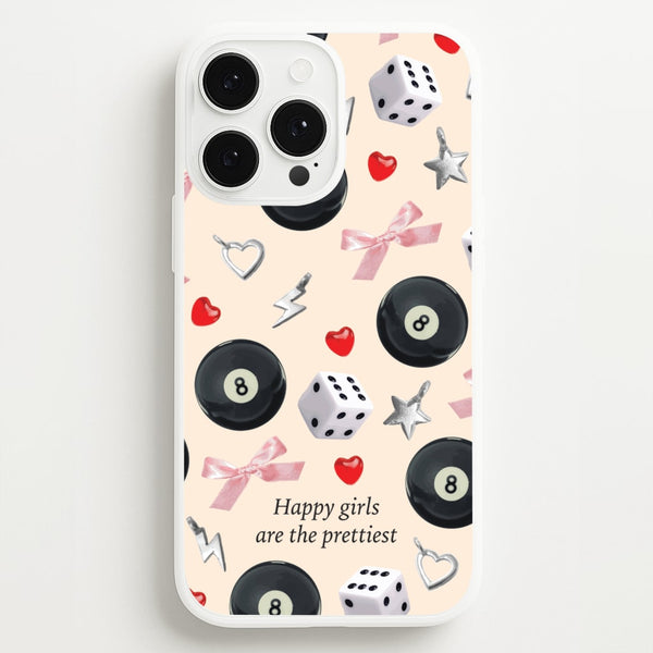 Happy Girls Are The Prettiest Pattern - Clean Girl Aesthetic Phone Case for iPhone 13 Pro Max