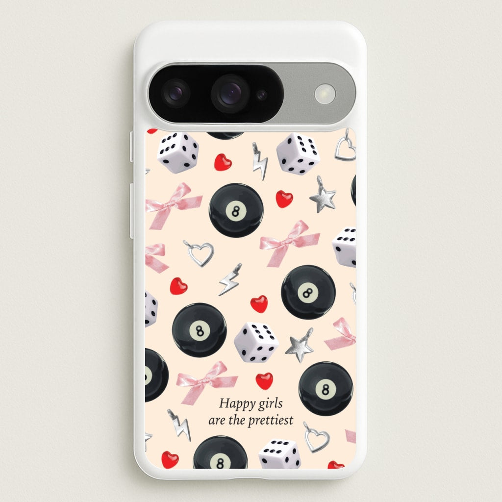 Happy Girls Are The Prettiest Pattern Phone Case for Google Pixel 10 / 10 Pro