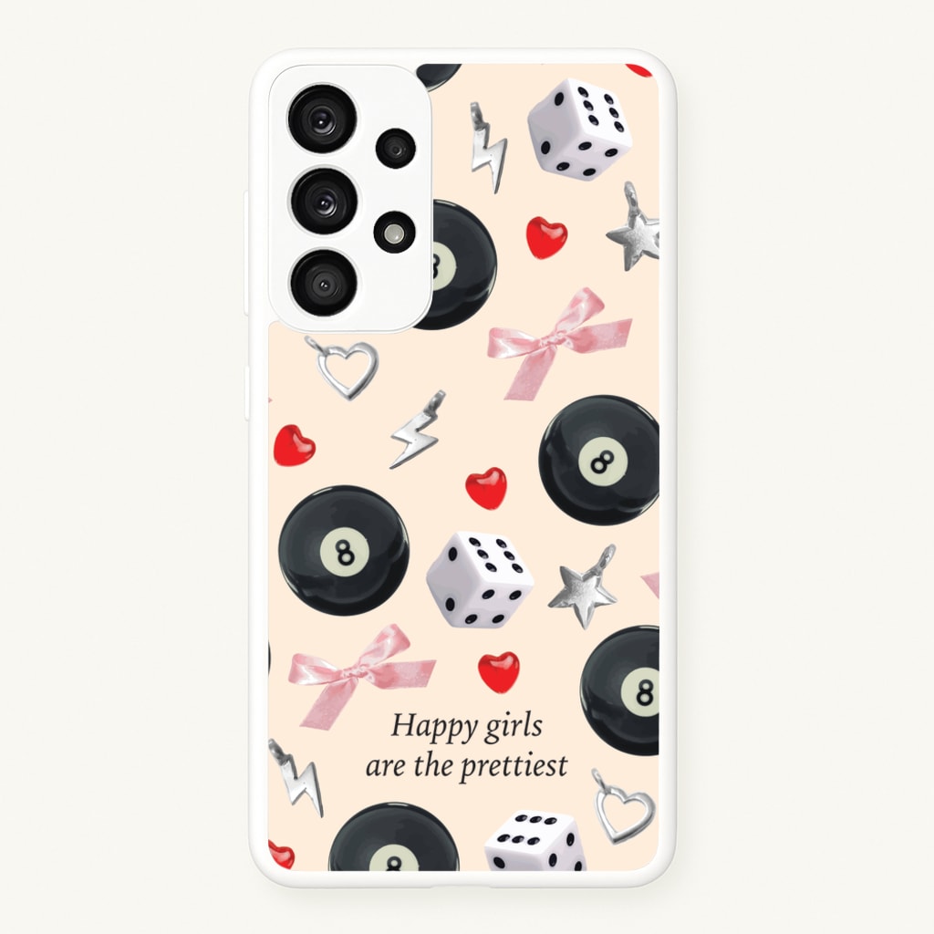 Happy Girls Are The Prettiest Pattern - Clean Girl Aesthetic Phone Case for Galaxy A33