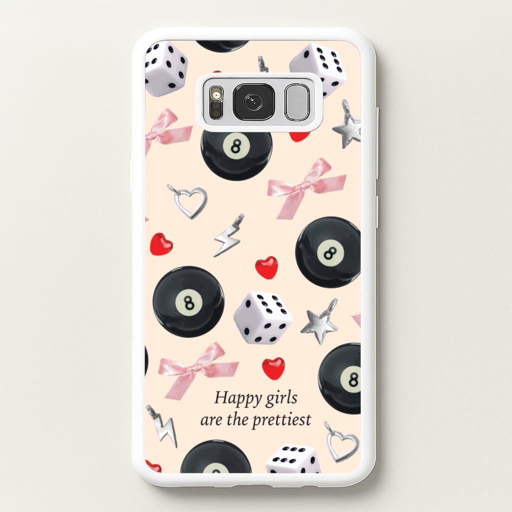 Happy Girls Are The Prettiest Pattern - Clean Girl Aesthetic Phone Case for Galaxy S8
